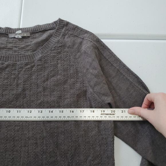 Smartwool Sweater Womens Extra Large Brown Merino Wool Crewneck Textured Knit - Picture 5 of 11